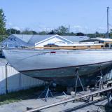 1936 Blue Moon Alden Design Cutter/Sloop, on the hard port side bow view