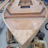 Sam Devlin designed Candlefish 16, view of deck from bow