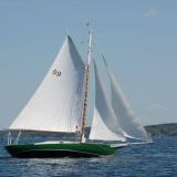 32' Friendship Sloop "Sarah Mead", undersail starboard side view