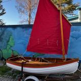 Classic Captain's Gig, on trailer sail up