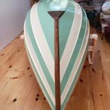 Fancy dinghy, rowboat, yacht tender, Chaisson Dory, view of bottom in storage