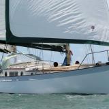 Weber auxiliary ketch WOTAMA (1974) under way (detail)