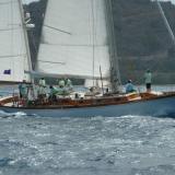 SAPHAEDRA at Antigua Classic Yacht Regatta, 2015. Photo by Andrew Breece.