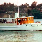 WHITE HERON, 58' Thomas Broadway fantail motoryacht. 