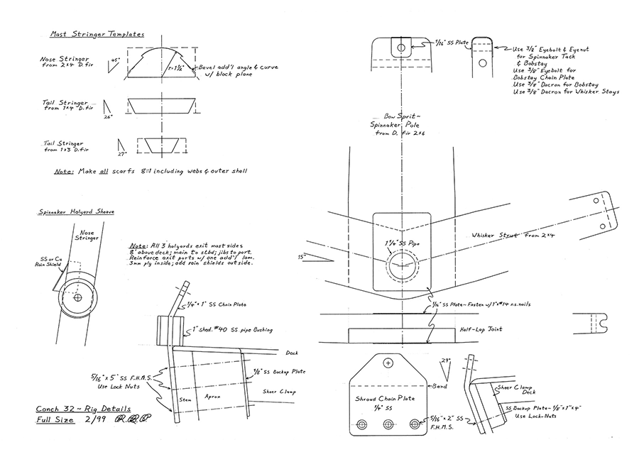 Rig details for the Conch 32.