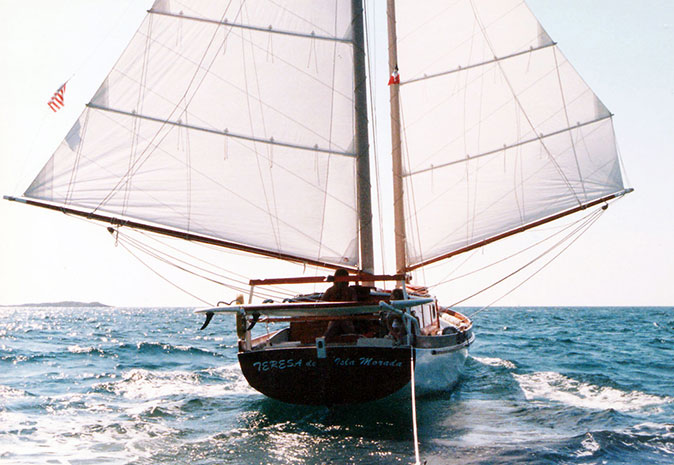 TERESA sailing in the Bahamas.